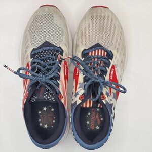 Brooks Womens Athletic Sneakers in Red, White & Blue